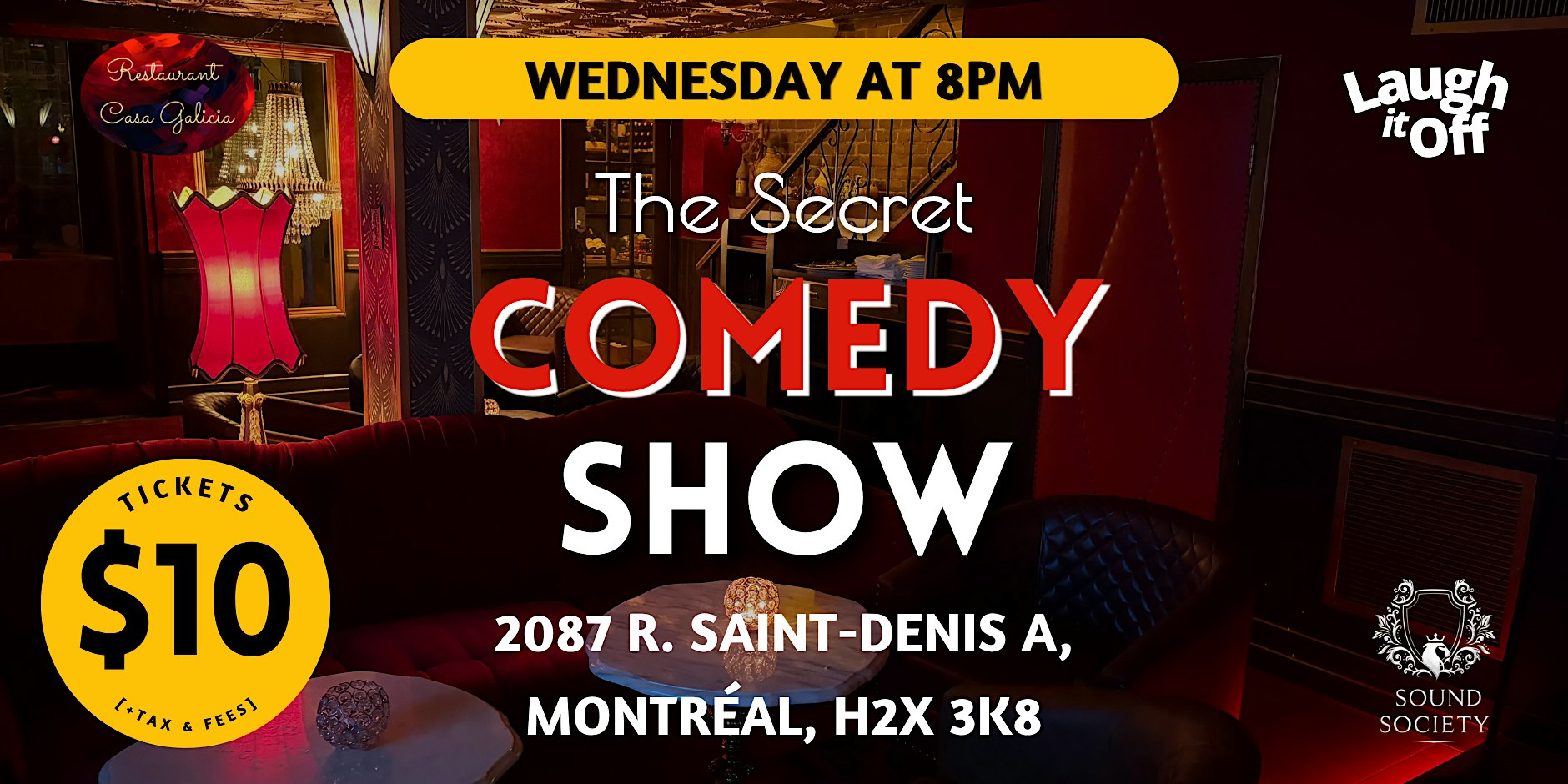 WEDNESDAY Pro Stand-Up Comedy | The Secret Comedy Show in Montreal