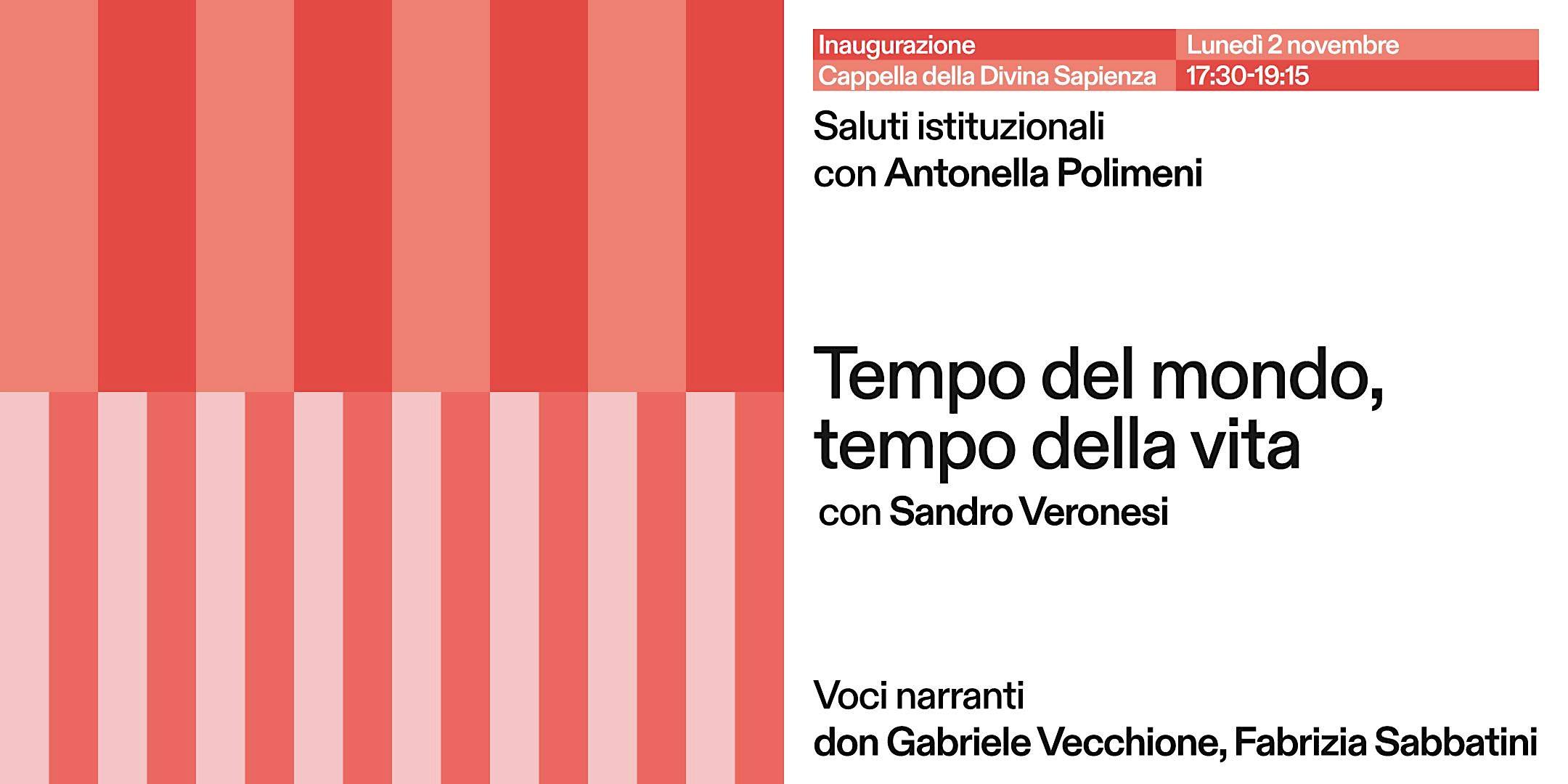 Inaugurazione + “Tempo del mondo, tempo della vita” con Sandro Veronesi