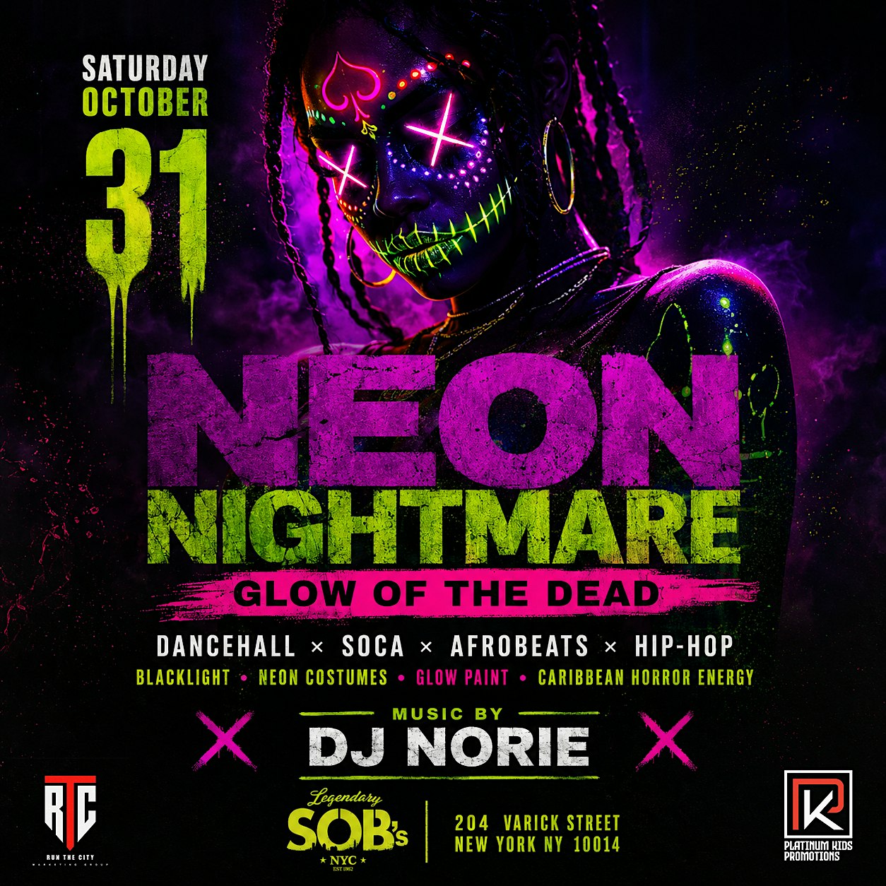 Halloween Costume Party at SOBs: Neon Nightmare - Free Entry w/ RSVP