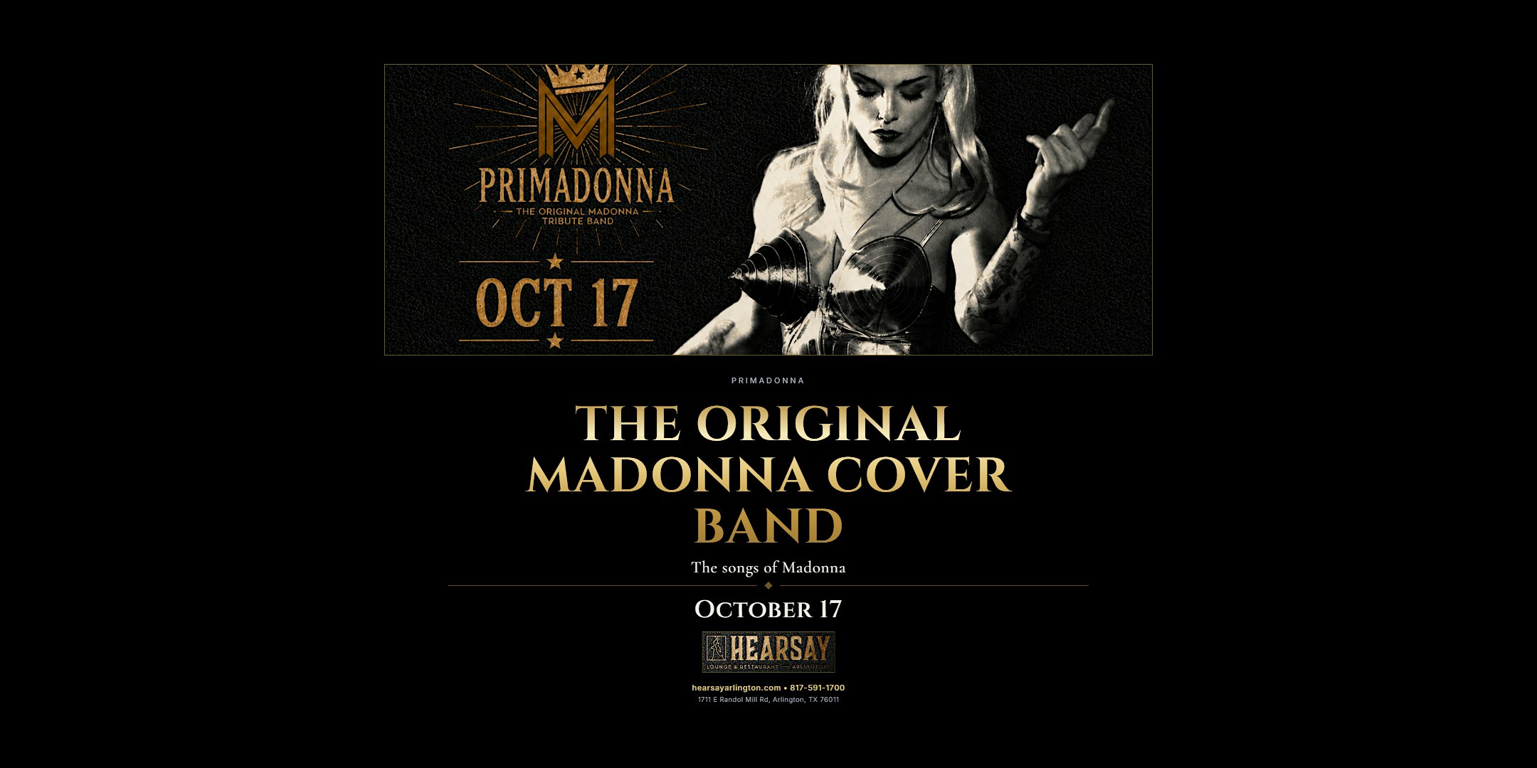 Hearsay Arlington is proud to present Primadonna