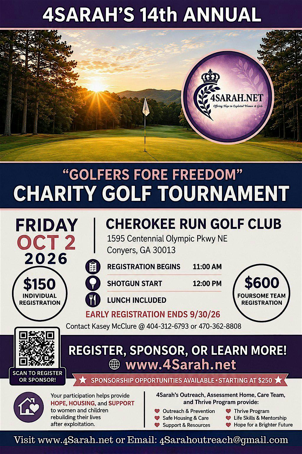 4Sarah's 14th Annual "Golfers fore Freedom" Charity Golf Tournament