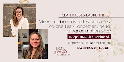 Lancement de la programmation 26-27 - Clan Basses-Laurentides