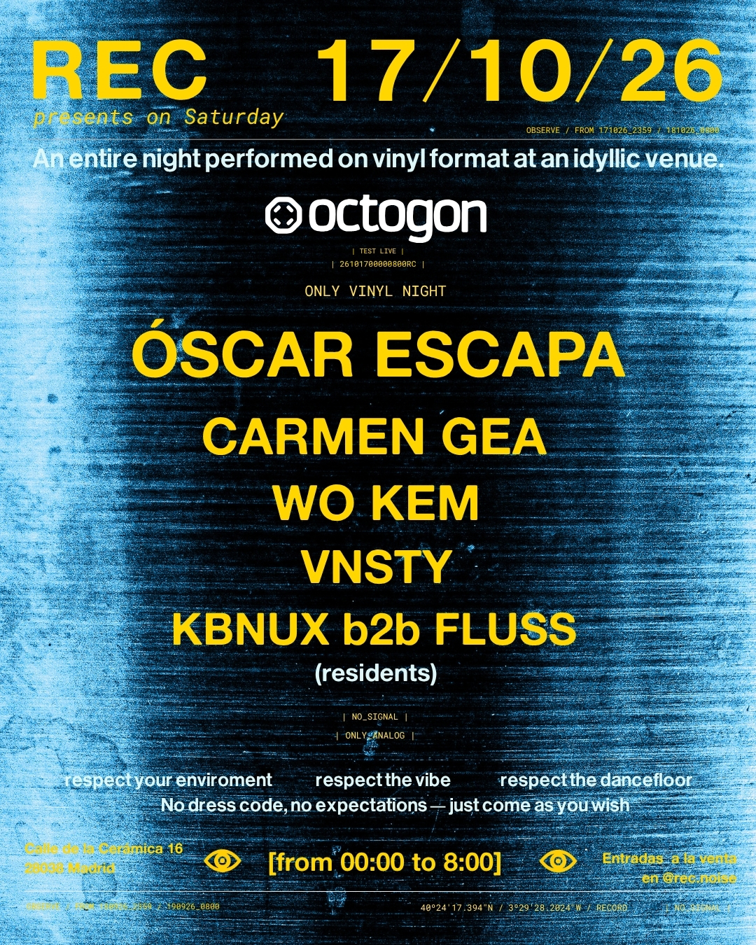 REC PRESENTS — ÓSCAR ESCAPA Vinyl Only Night