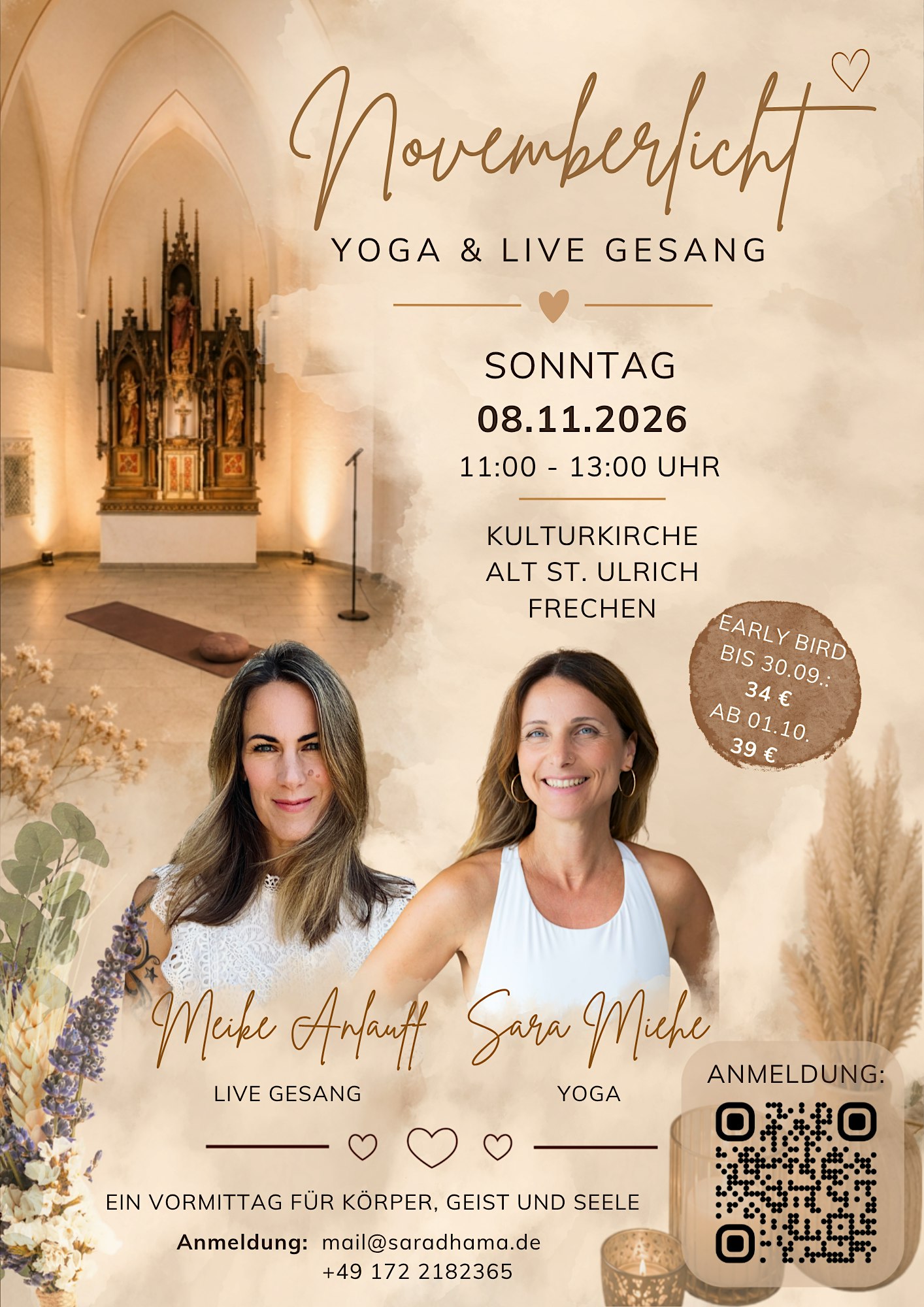 Novemberlicht Yoga und Livegesang