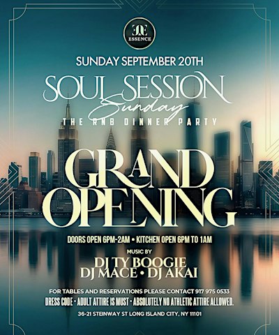 SOULSESSIONS SUNDAYS AT ESSENCE  DINNER PARTY