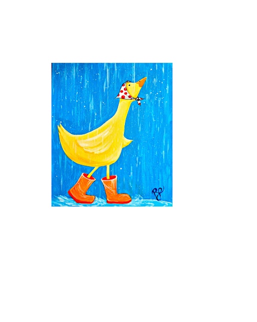 Duck in Wellies Paint & Sip