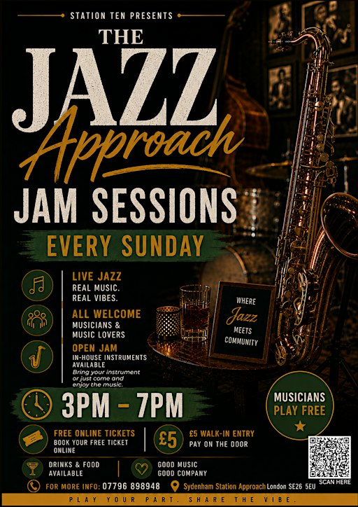 The Jazz Approach – Jam Sessions | Every Sunday at Station TEN  (NEW EVENT)