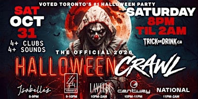 Toronto Halloween Party 2026 | King West Club Crawl | Sat, Oct 31