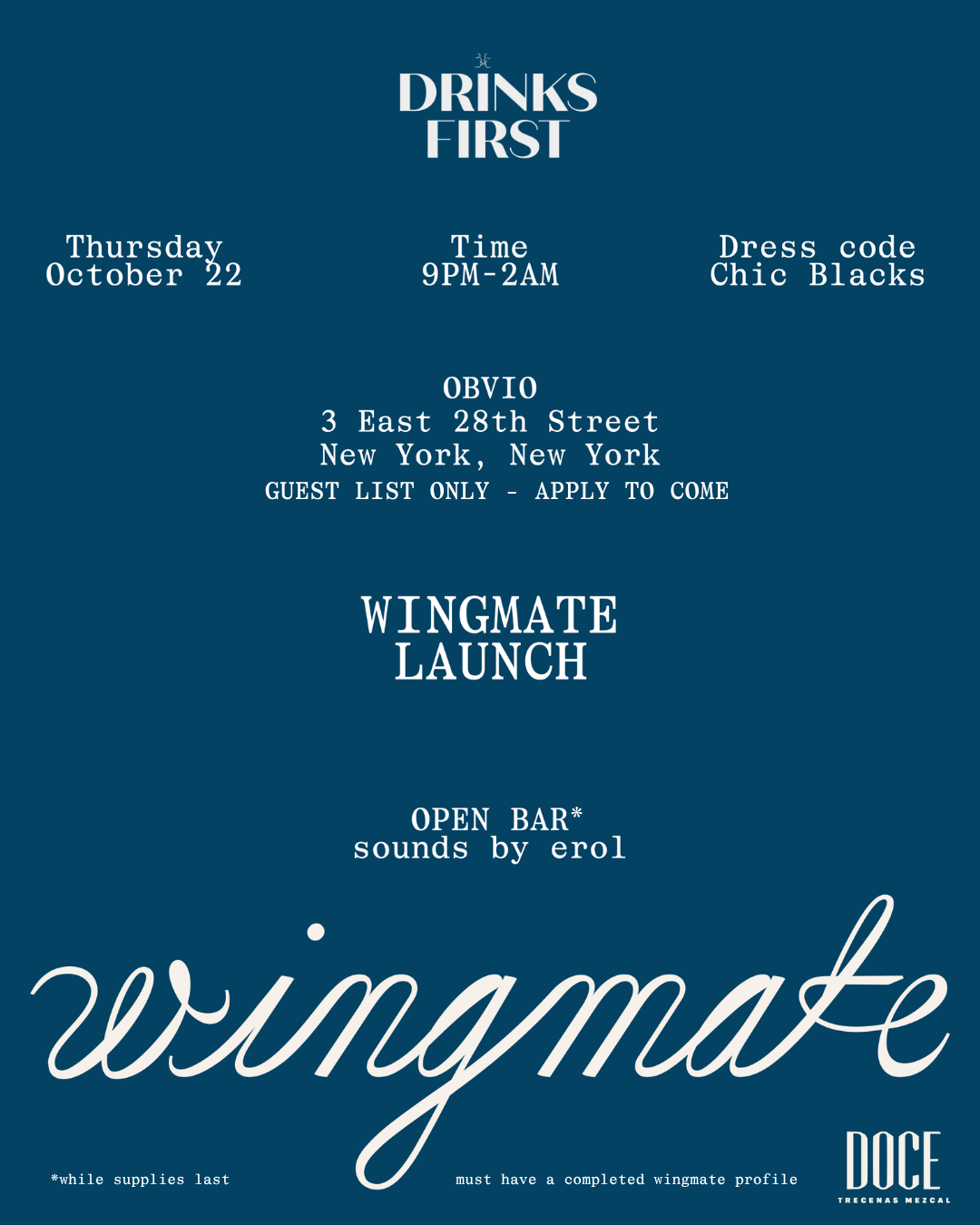 Drinks First x Wingmate - Launch Party