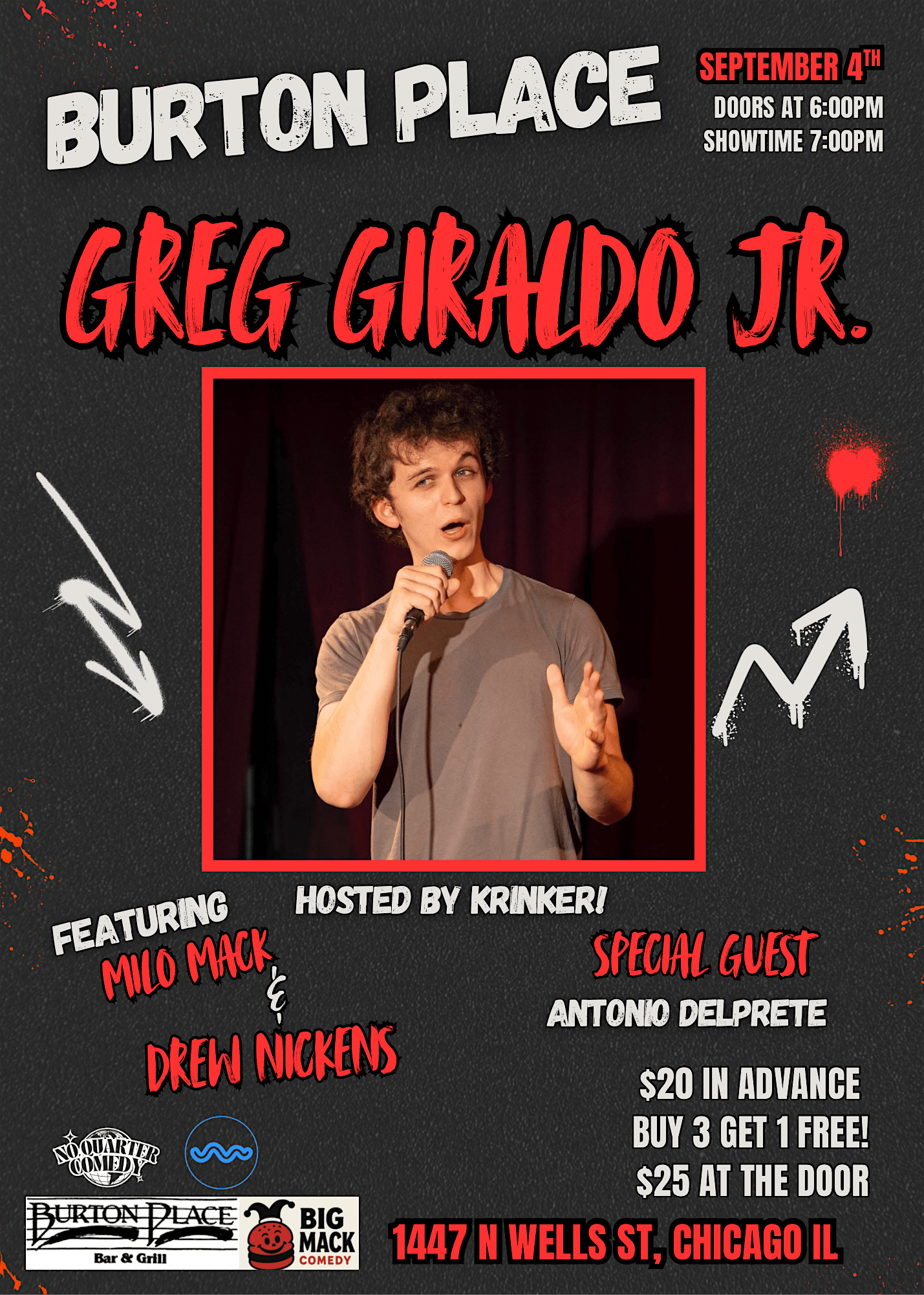 Greg Giraldo JR & Drew Nickens Live at Burton Place!