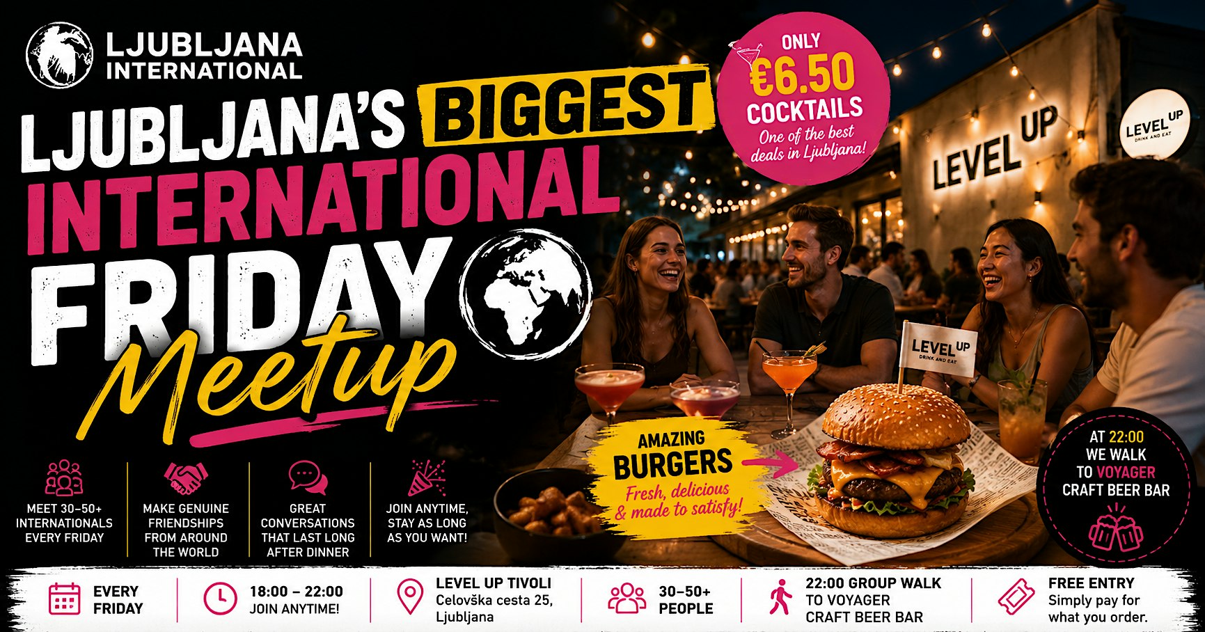 FRIDAY INTERNATIONAL MEETUP — THE BEST WAY TO MEET NEW PEOPLE IN LJUBLJA