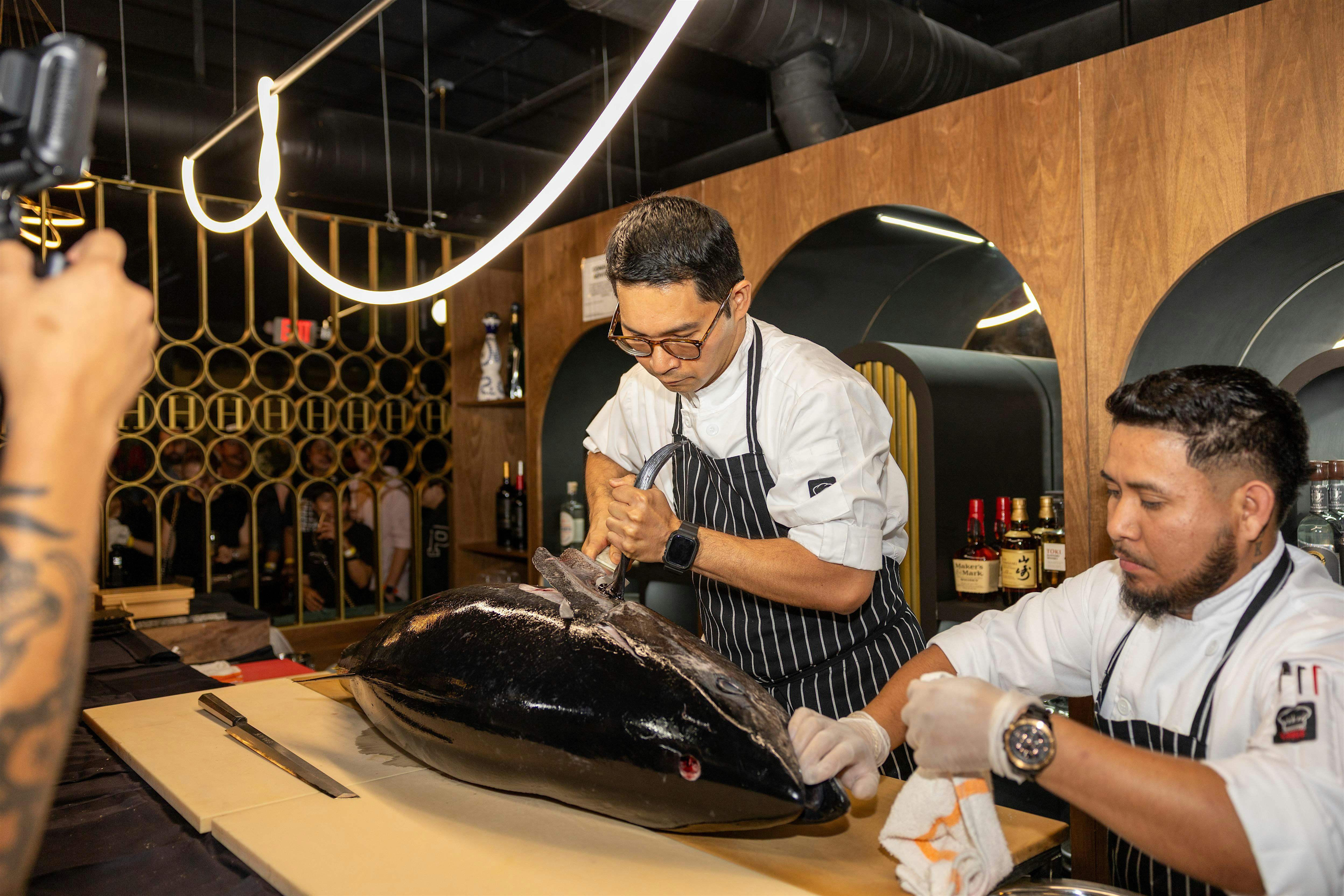 MIAMI SPICE: 140 LB. BLUEFIN TUNA CUTTING CEREMONY