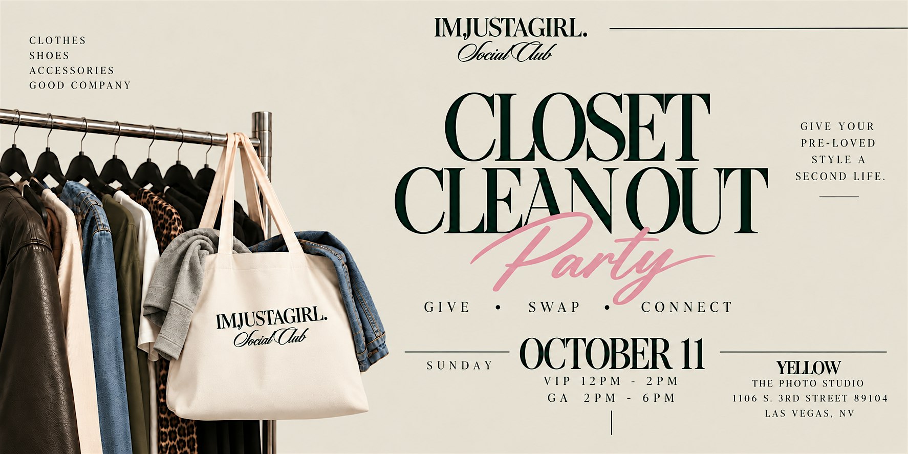 CLOSET CLEAN OUT PARTY | Hosted by I'mJustAGirl. Social Club
