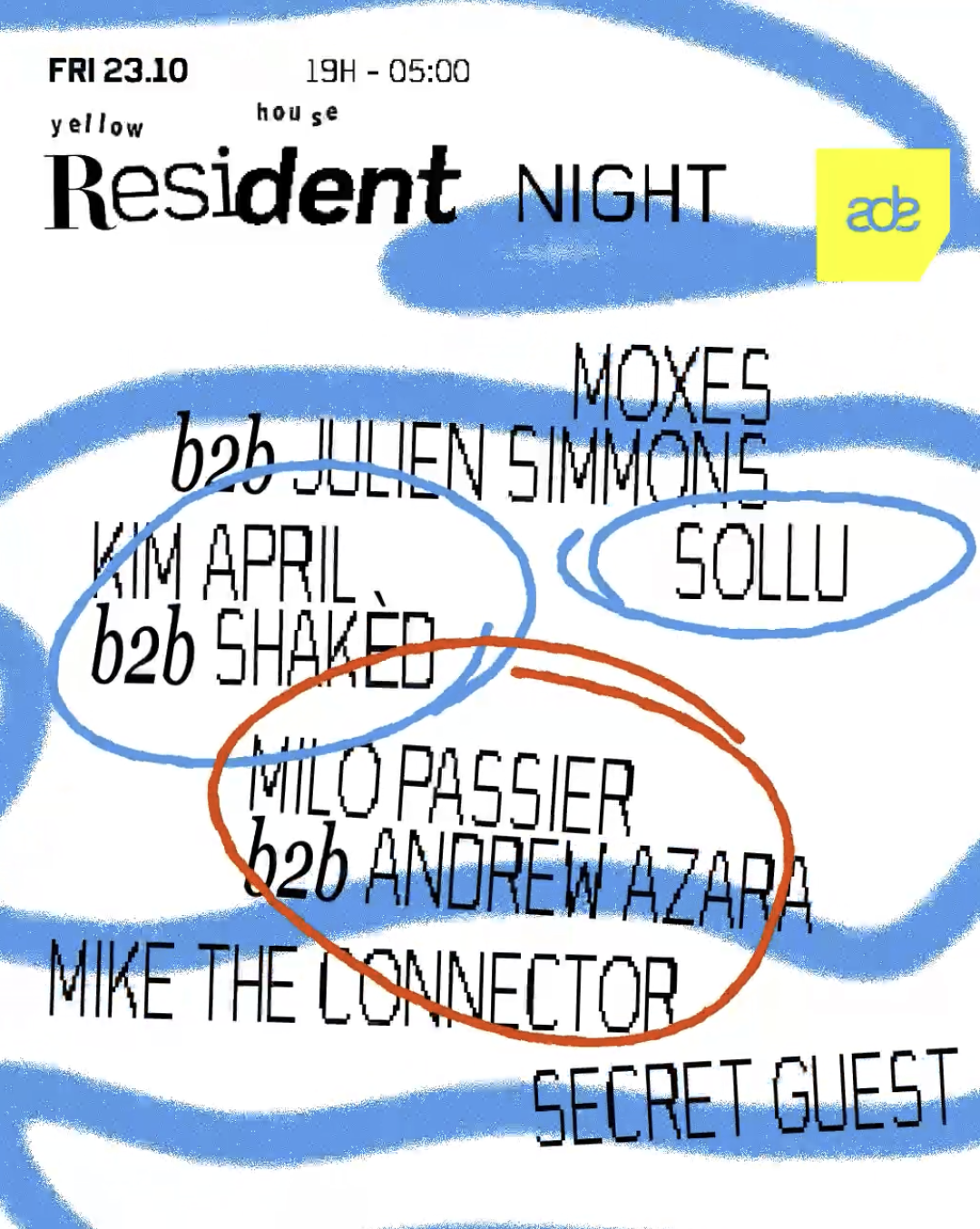 Resident Night Yellow House ADE