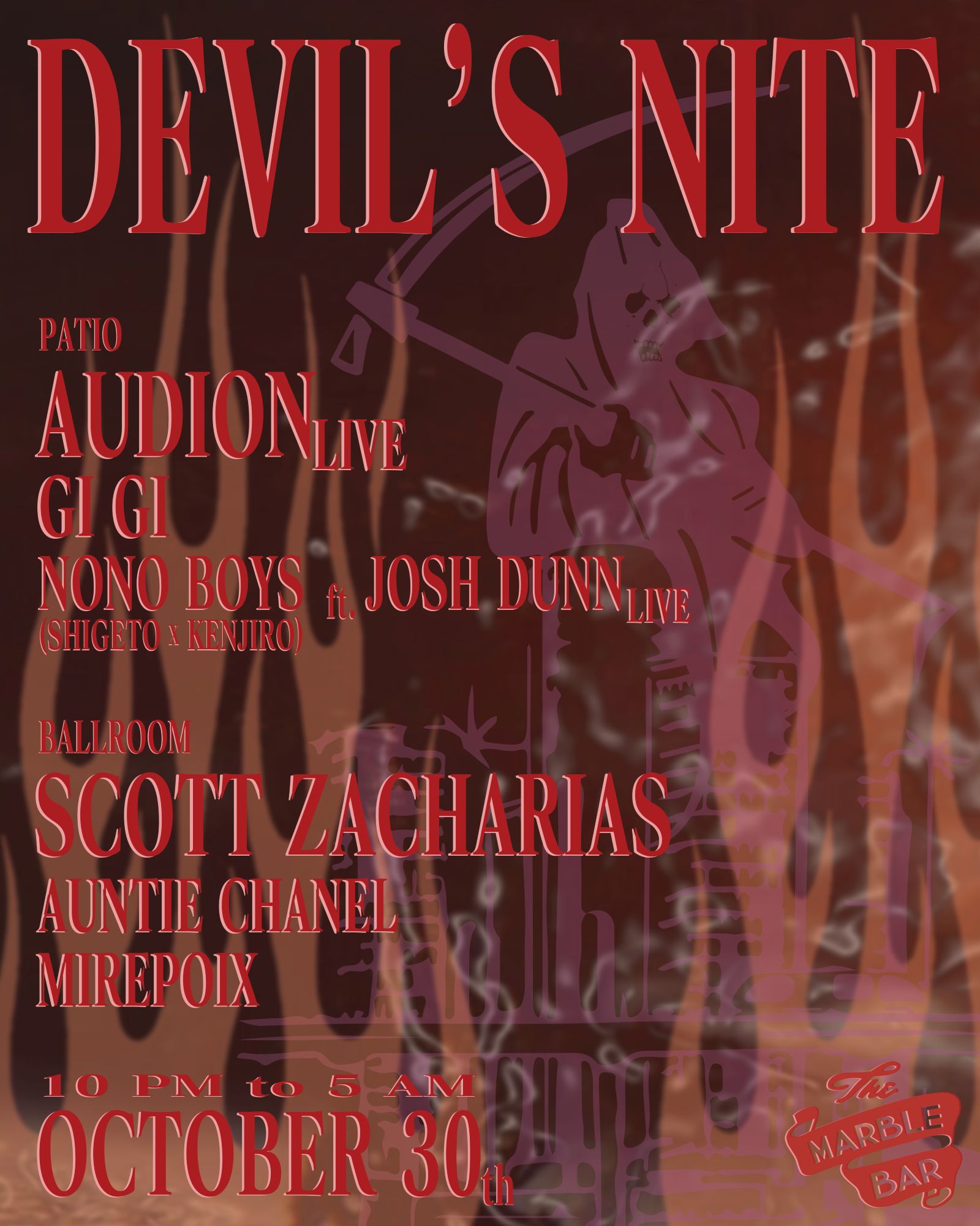 Devil's Nite: Audion (live), Scott Zacharias, NO NO BOYS ft Josh Dunn (live), 
