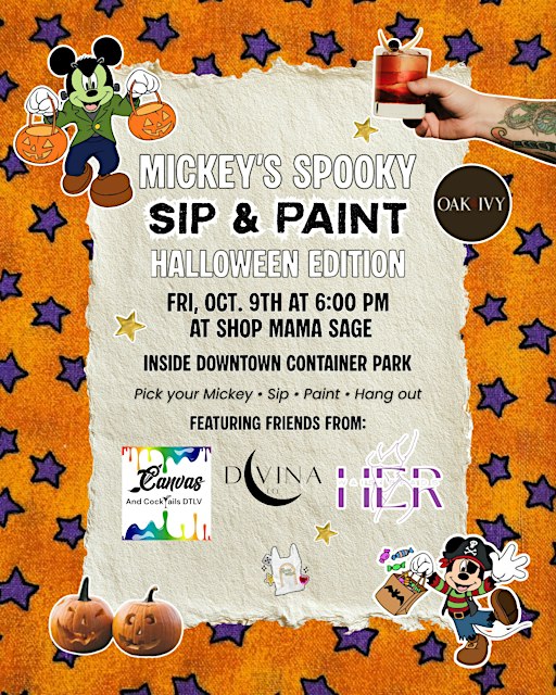 MICKEY'S SPOOKY SIP AND PAINT "HALLOWEEN EDITION"