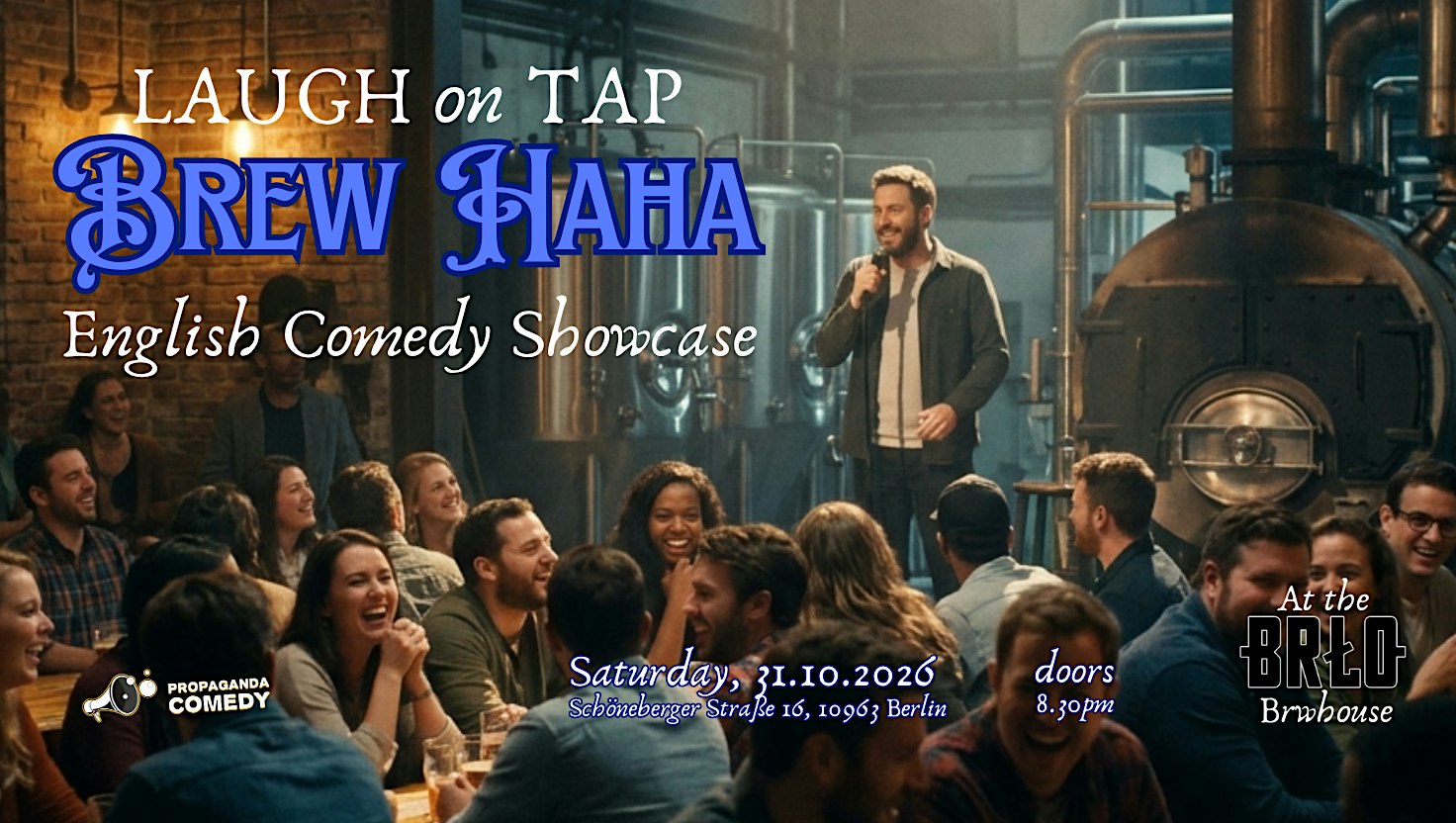 Laugh on Tap - Brew Haha English Comedy Showcase at Brlo Brewery