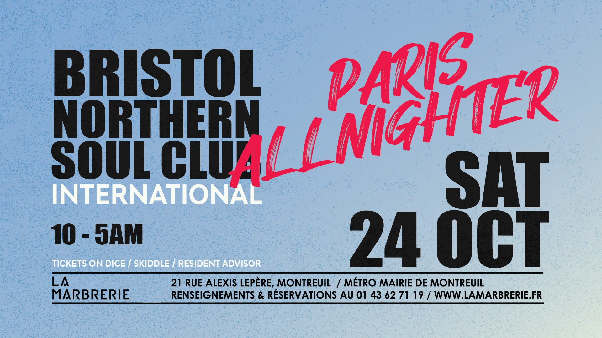 Bristol Northern Soul Club Paris Allnighter