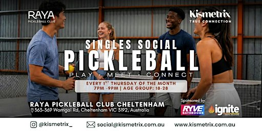 Oct 01 | Thursday Evening Pickleball for Singles Age 18-28 | Cheltenham