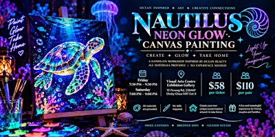 Nautilus Neon Glow Canvas Painting