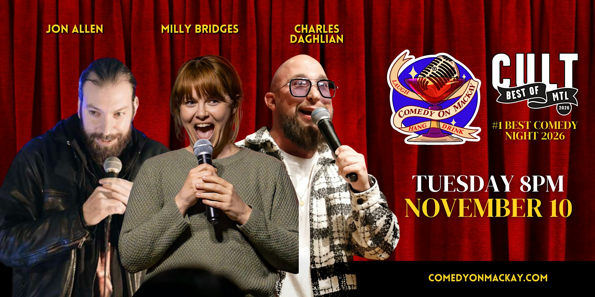 Tuesday Night Stand-Up Comedy Montreal | Comedy on Mackay | #1 Rated Show