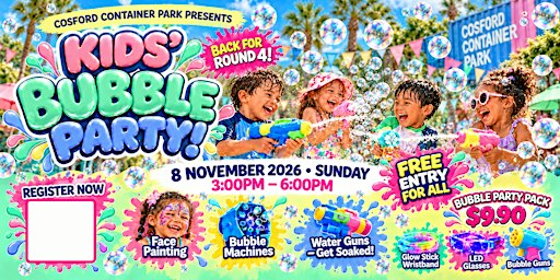 Kid's Bubble Party @ Cosford Container Park