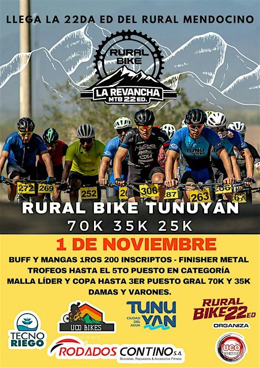 RURAL BIKE TUNUYAN 22ED 70K 35K 25K