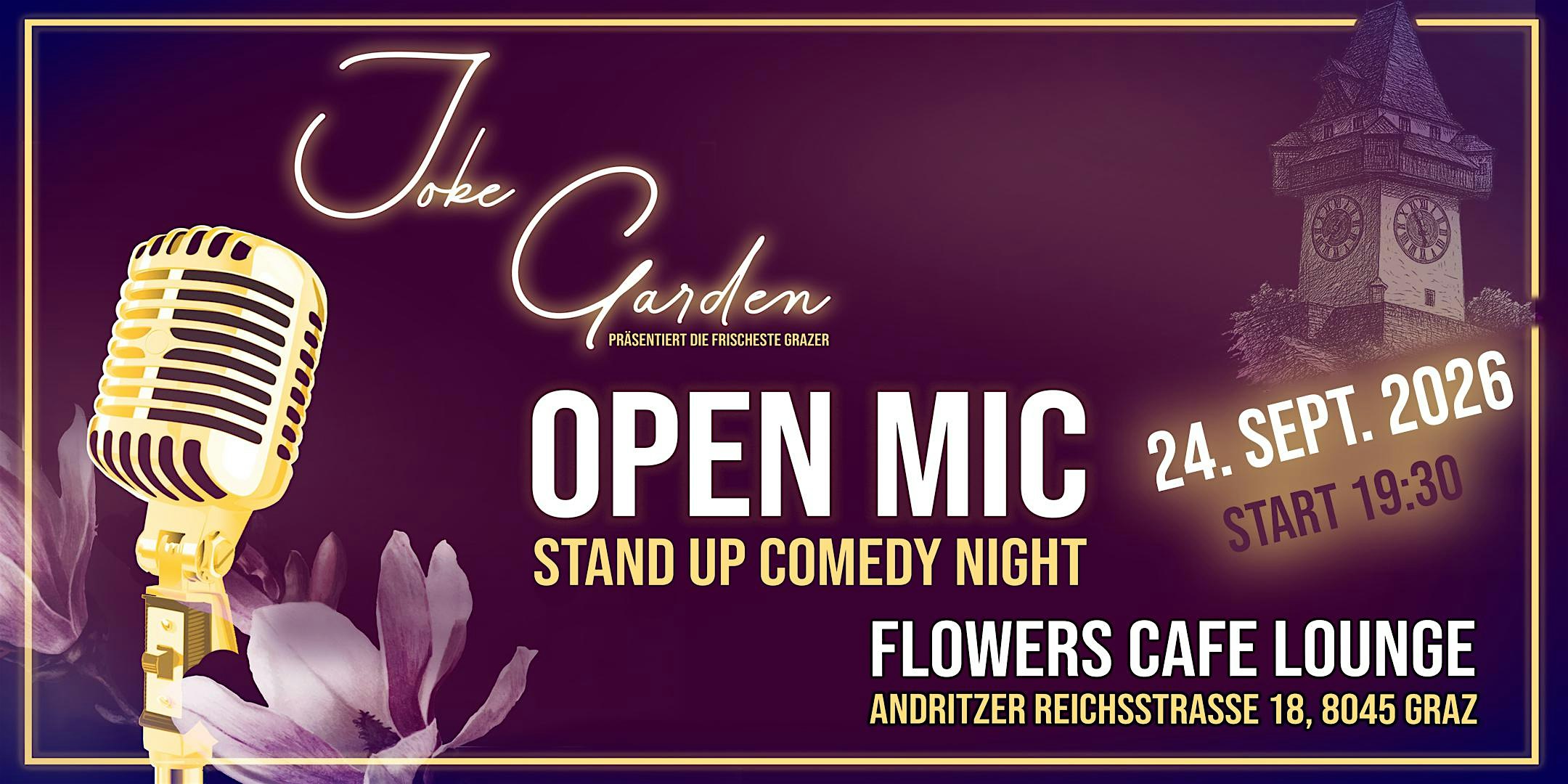 JOKE GARDEN OPEN MIC STAND-UP COMEDY NIGHT - September