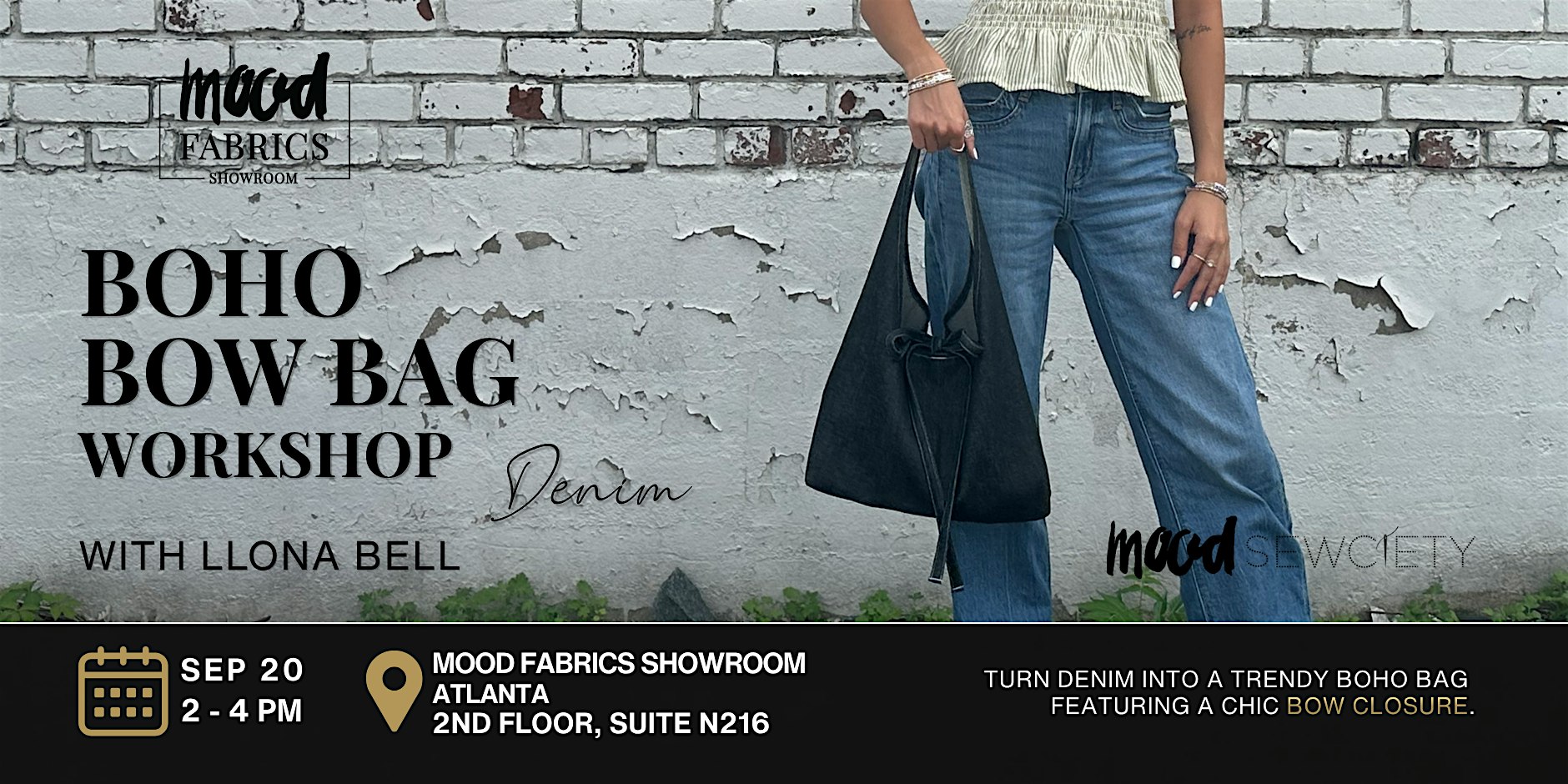 Boho Bow Bag Workshop: Denim