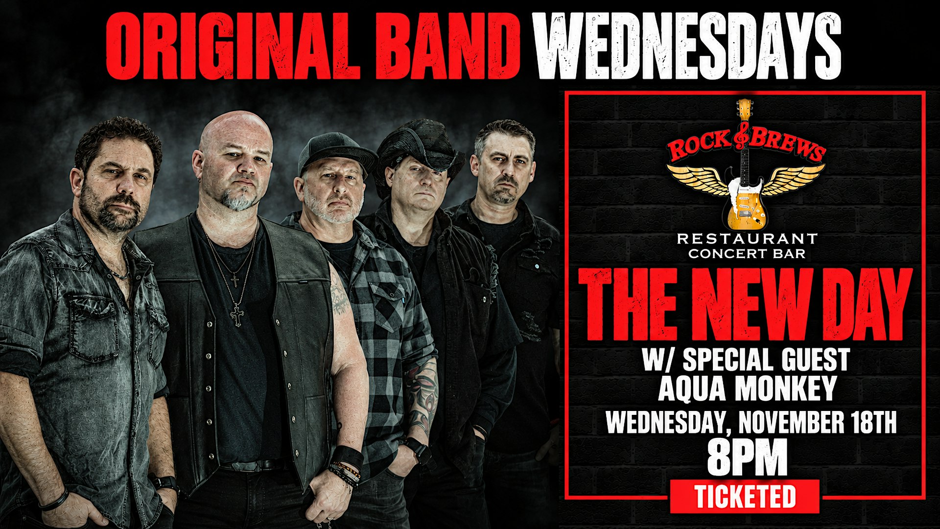 THE NEW DAY W/AQUA MONKEY @ ROCK & BREWS ROYAL OAK ORIGINAL BAND WEDNESDAYS