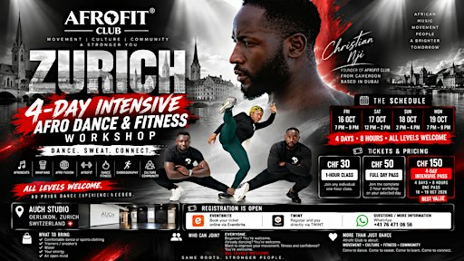 4-Day Intensive Afro Dance & Fitness Workshop Zurich | Afrofit Club