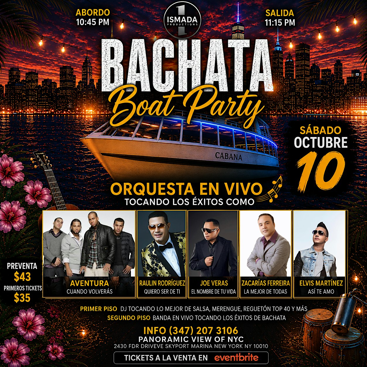 Bachata Boat Party NYC | Bachata en vivo + Latin Yacht Party