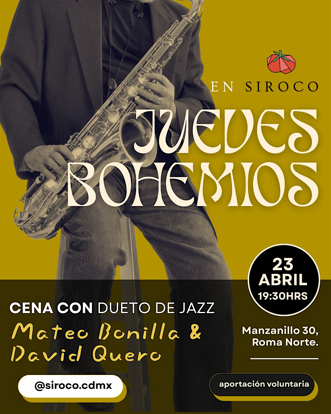 Jueves Bohemios – Cena con Jazz