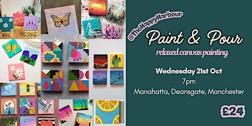 Paint & Pour: relaxed canvas painting, Manchester