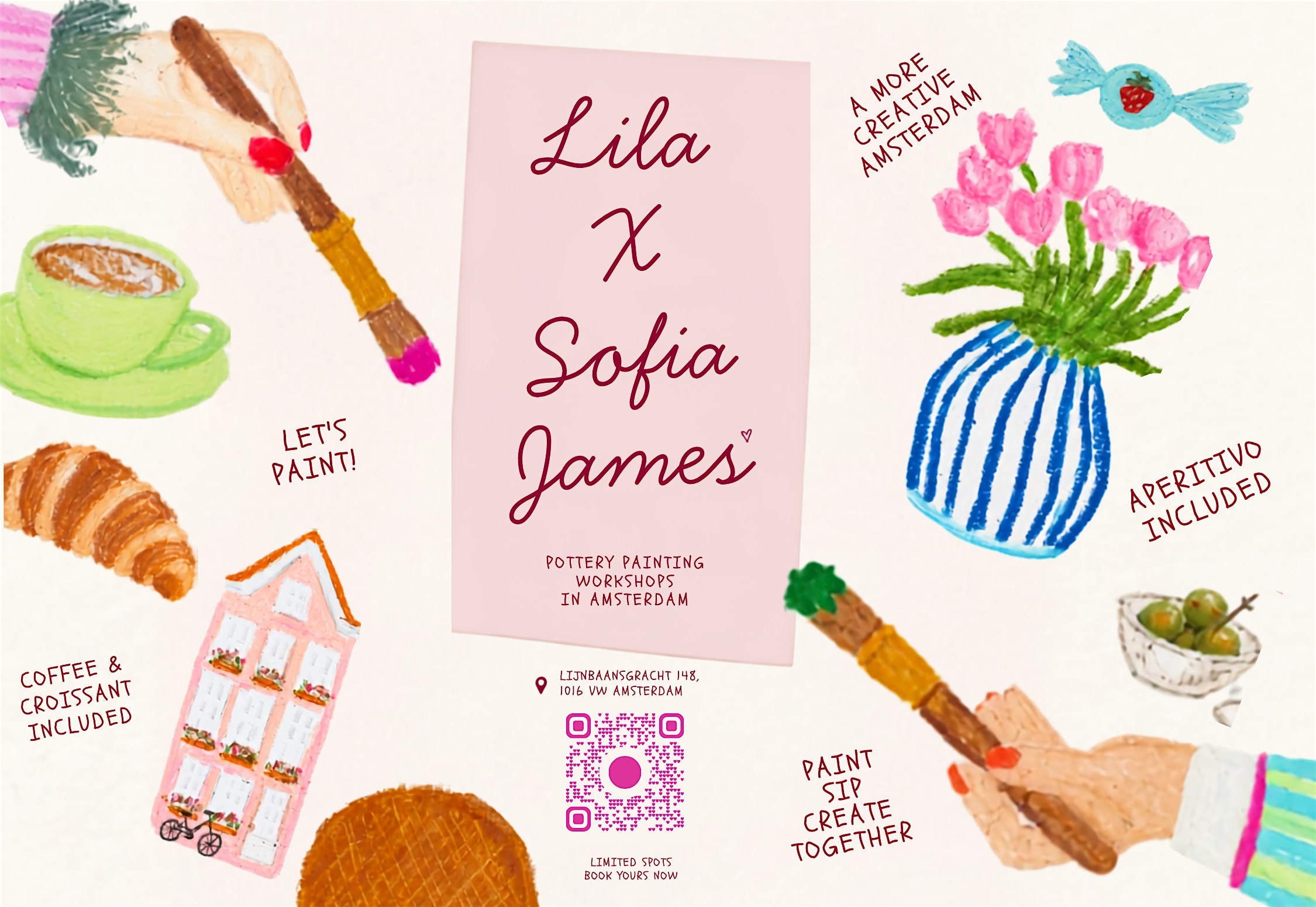 Pottery Painting Workshop  Lila Amsterdam × Sofia James Pottery