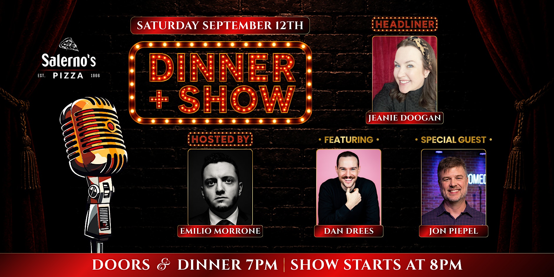 September - 2026! Dinner + A Show  - STAND UP COMEDY OAK PARK
