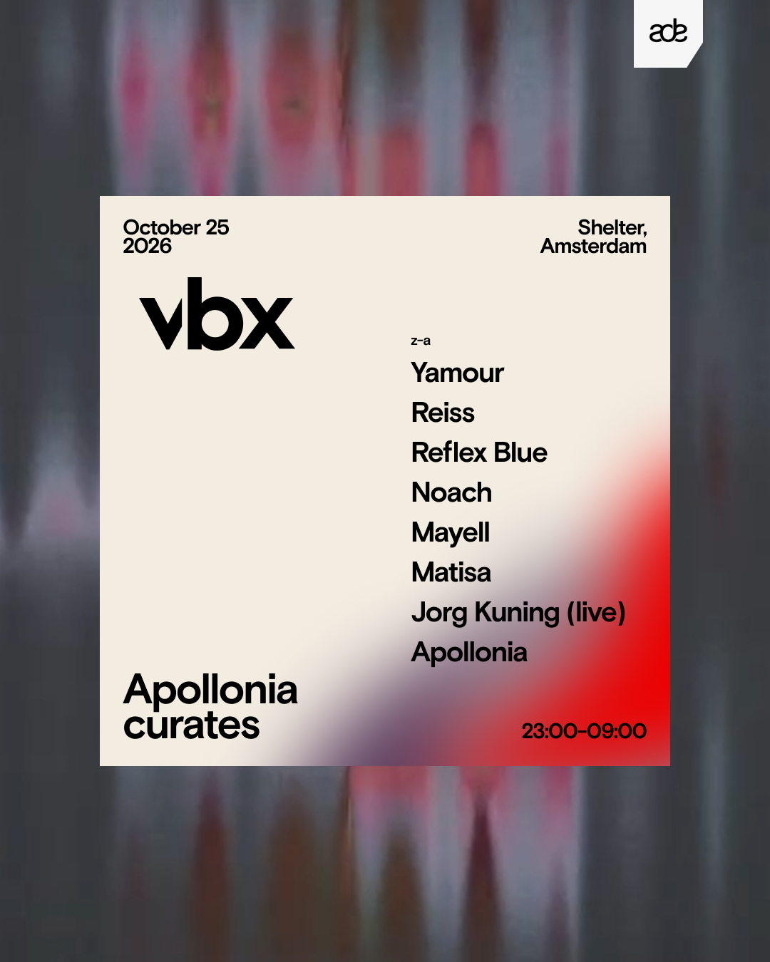 ADE - Apollonia curates VBX - SUNDAY NIGHT