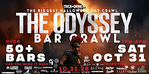 The Odyssey | Toronto Halloween Day Party 2026 | 50+ Bar Crawl, Oct 31