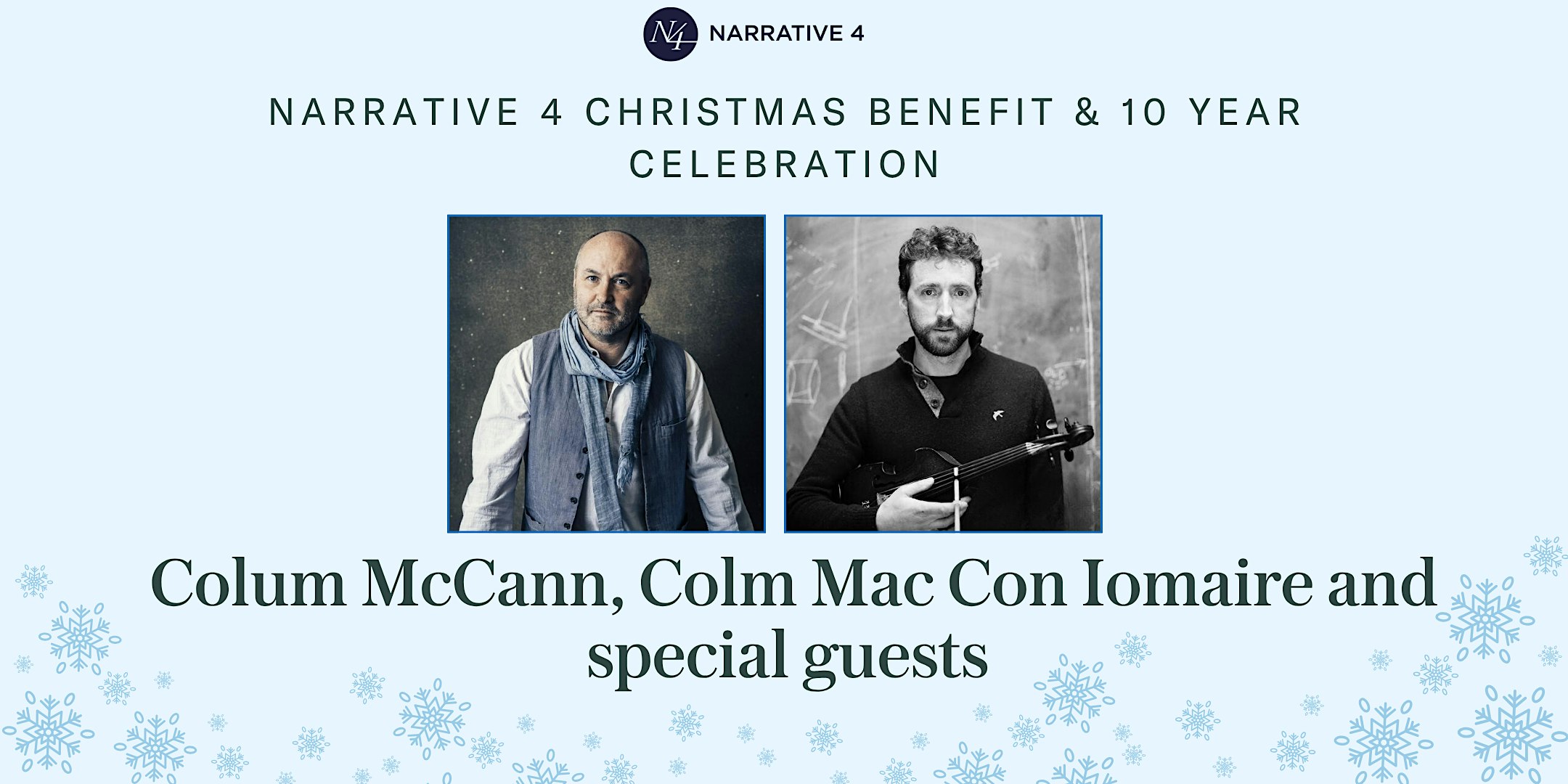Narrative 4 Christmas Benefit with Colum McCann and Colm Mac Con Iomaire
