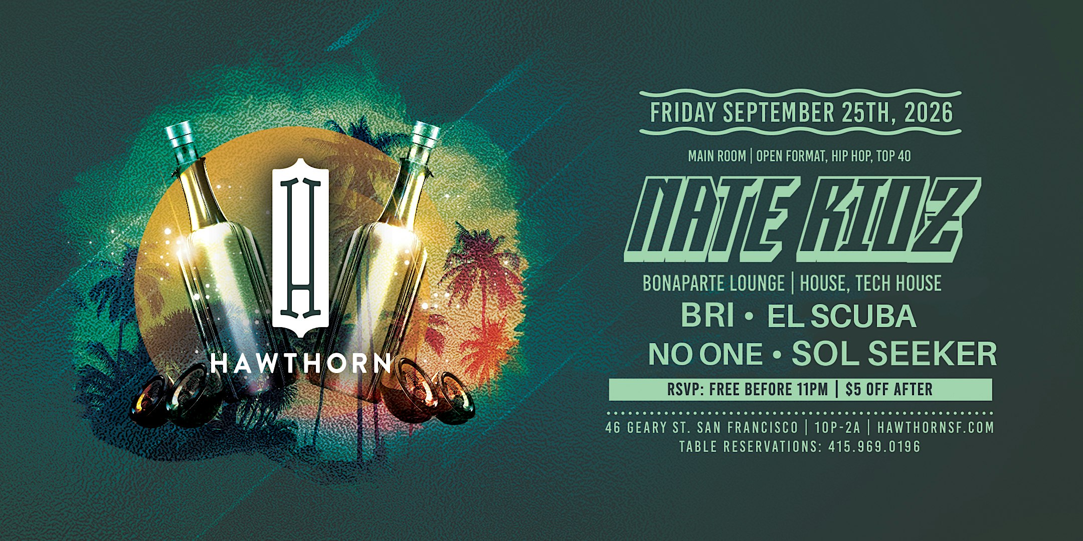 Hawthorn feat. Nate Rioz + Bri, El Scuba, No One, Sol Seeker