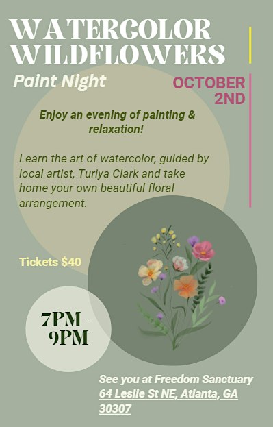 Watercolor Wildflowers Paint Night