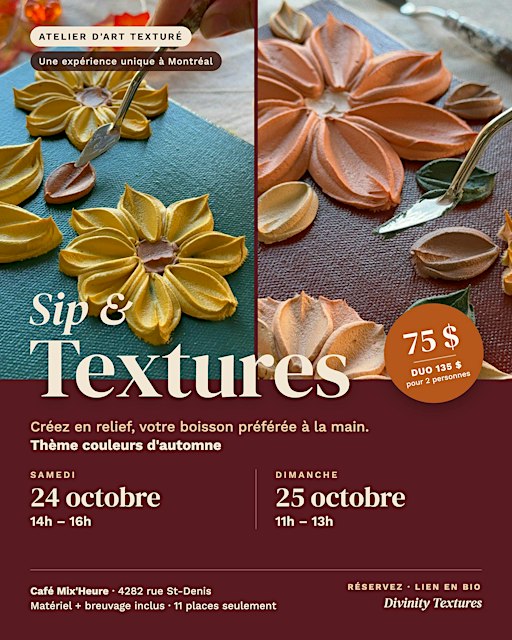 Sip & Textures – Atelier d’art texturé couleurs d'automne | Montréal