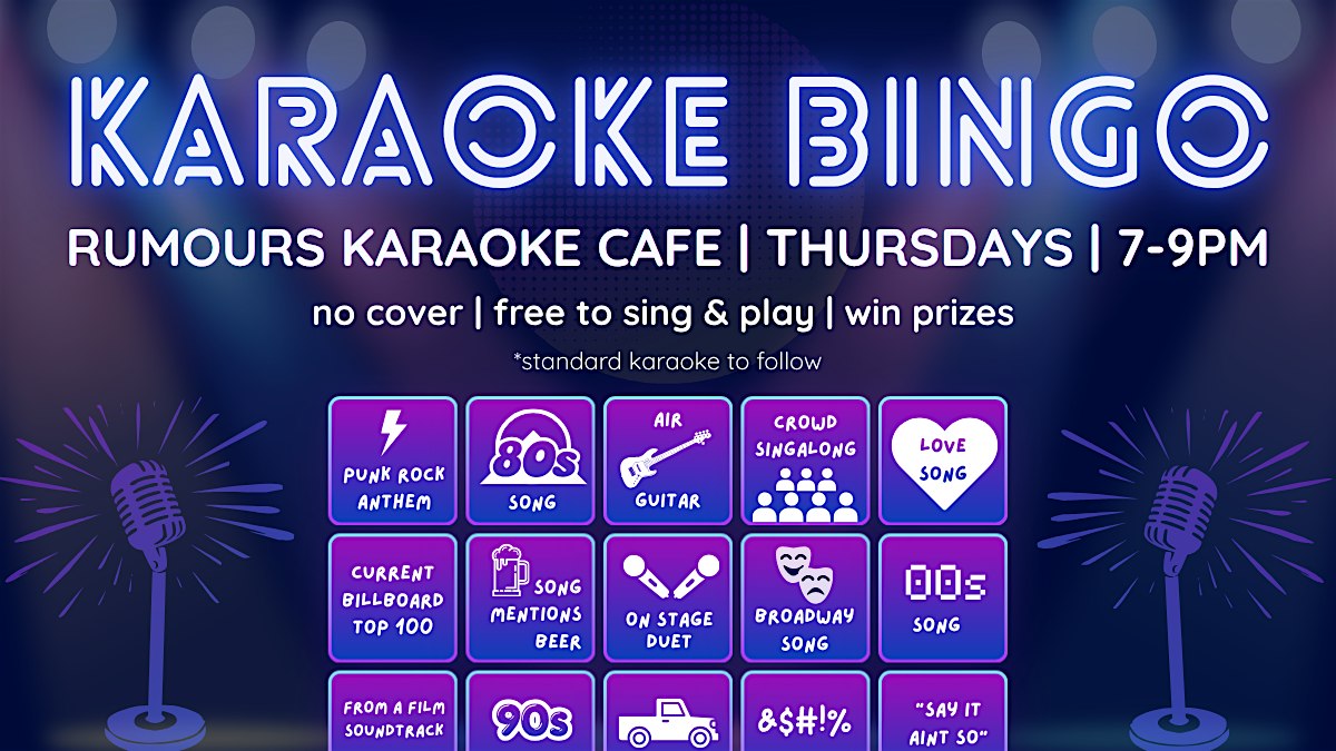 Karaoke Bingo Thursdays @ Rumours Karaoke Cafe