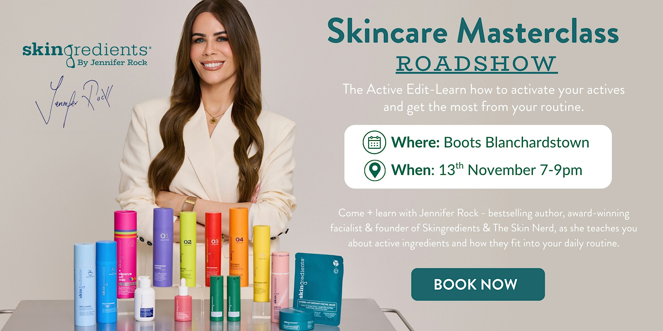 Skingredients Active Edit Masterclass with Founder Jennifer Rock