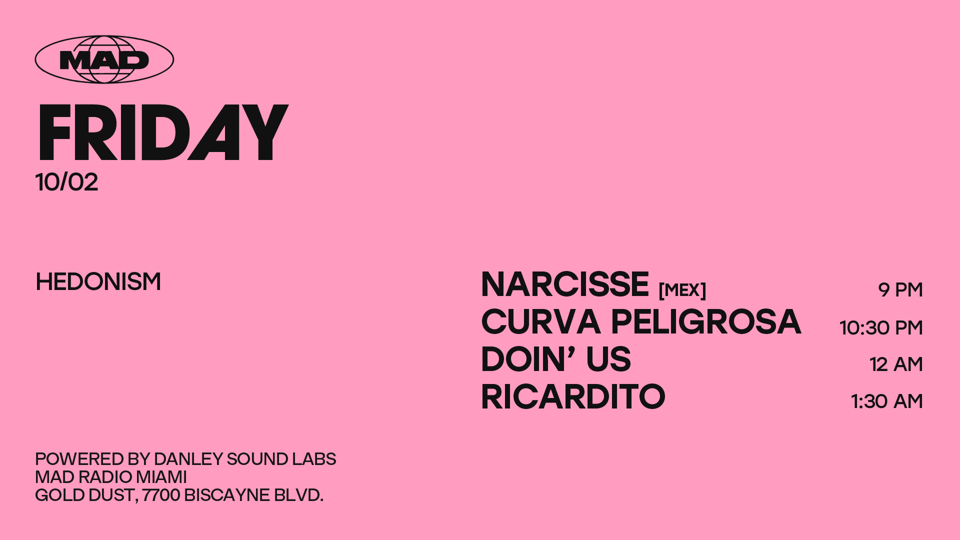 Hedonism: Narcisse / Curva Peligrosa / Doin' Us / Ricardito