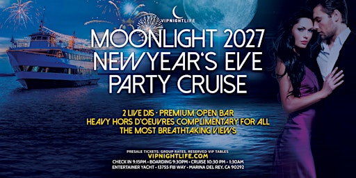 LA New Year's Eve Moonlight Fireworks Cruise 2027