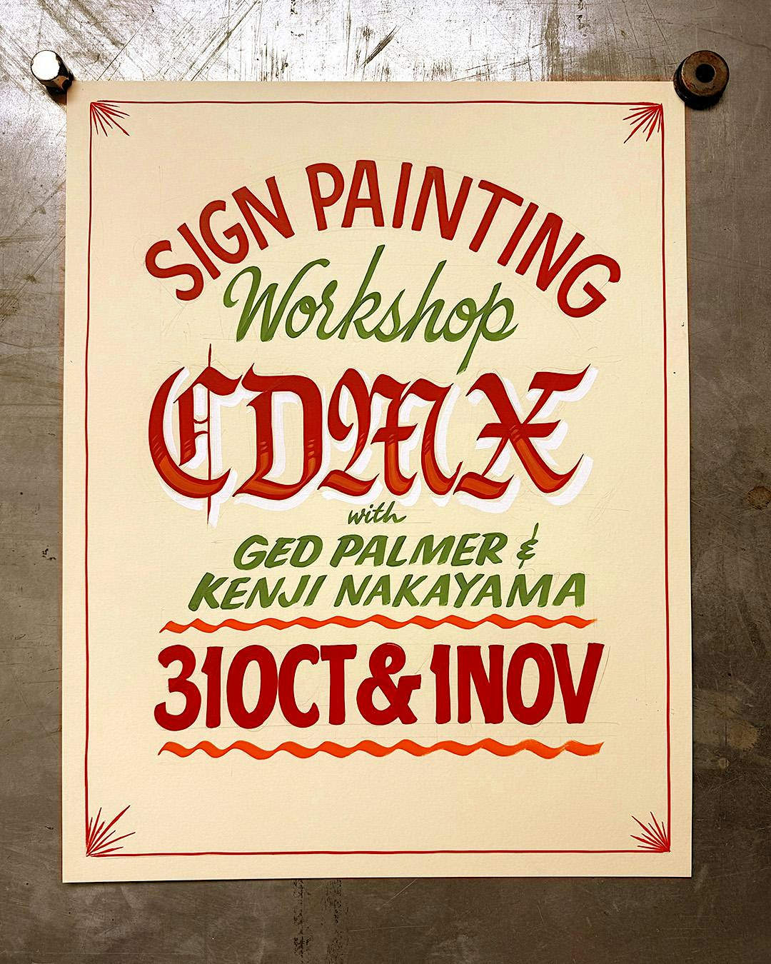 Sign Painting Workshop Mexico City 31st Oct & 1st Nov
