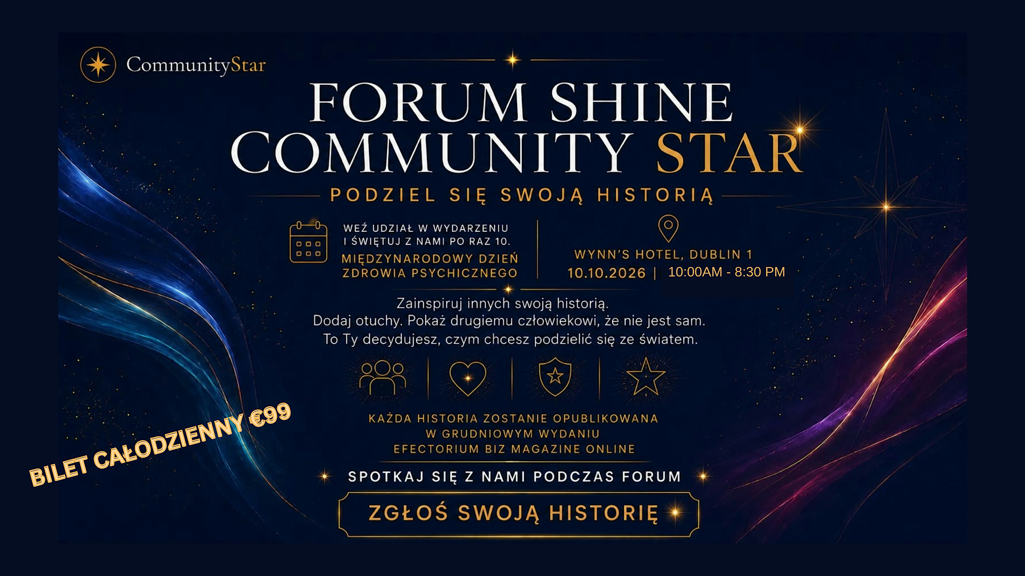 FORUM SHINE COMMUNITY STAR | 10.10.26 | 10:00 AM - 8:30 PM DUBLIN