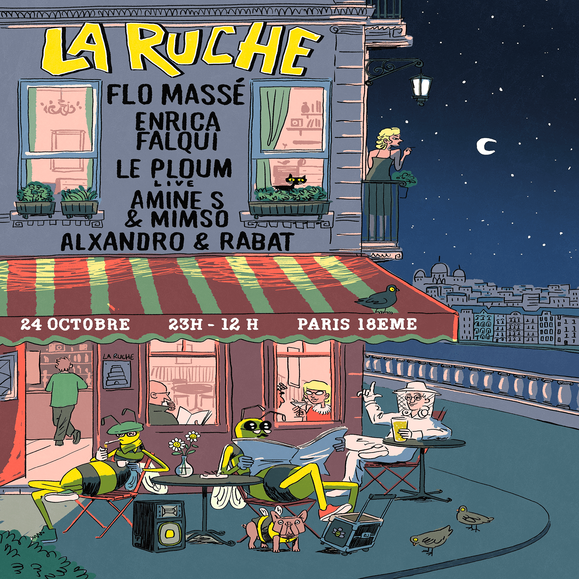 La Ruche 23h-12h: Flo Massé, Enrica Falqui, Le Ploum (live)