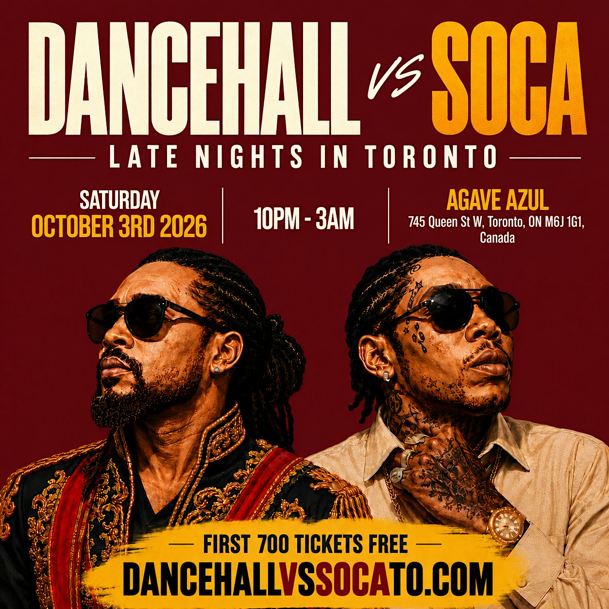 DANCEHALL vs SOCA - LATE NIGHT PARTY IN TORONTO  (FREE BEFORE 11PM)